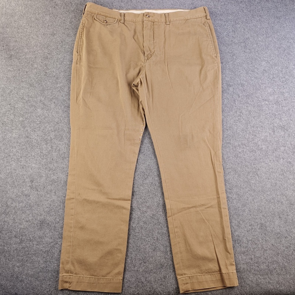 Polo Ralph Lauren Bedford Chino Pants Mens 38x30 Slim Fit Brown Flat Front